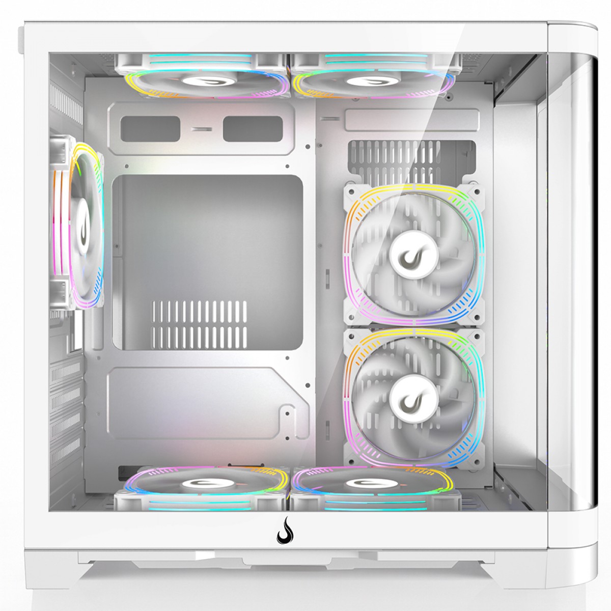 Gabinete Gamer Rise Mode Galaxy Curved, Mid Tower, Vidro Temperado, mATX, Sem Fonte, Sem Fan, Branco, RM-GA-GC-FW