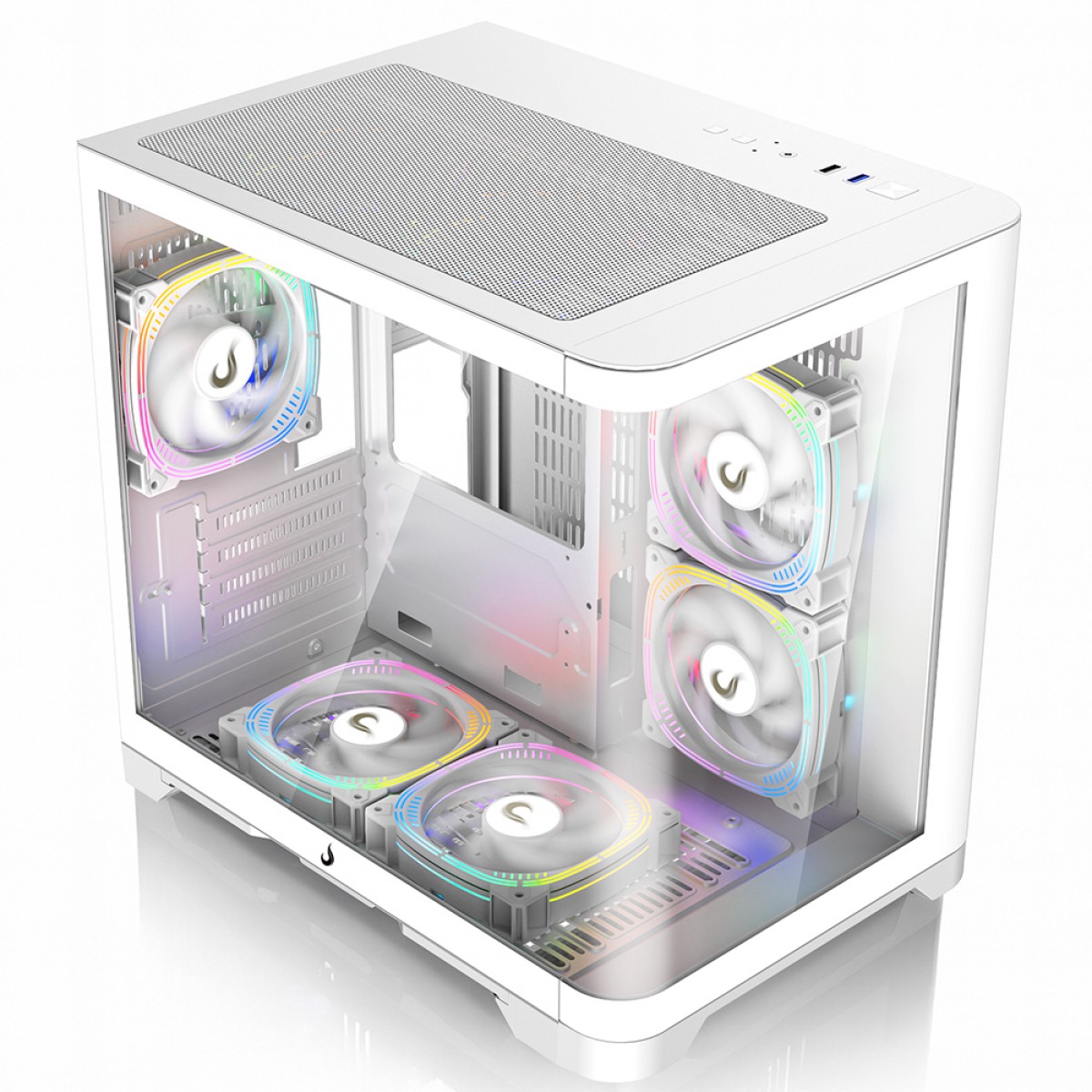 Gabinete Gamer Rise Mode Galaxy Curved, Mid Tower, Vidro Temperado, mATX, Sem Fonte, Sem Fan, Branco, RM-GA-GC-FW