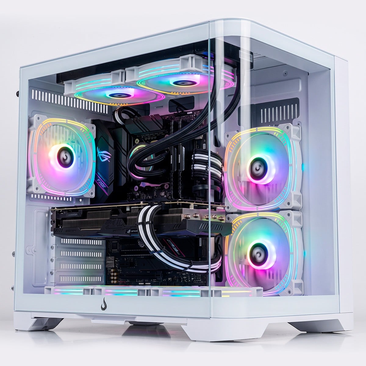 Gabinete Gamer Rise Mode Galaxy Curved, Mid Tower, Vidro Temperado, mATX, Sem Fonte, Sem Fan, Branco, RM-GA-GC-FW - Open Box