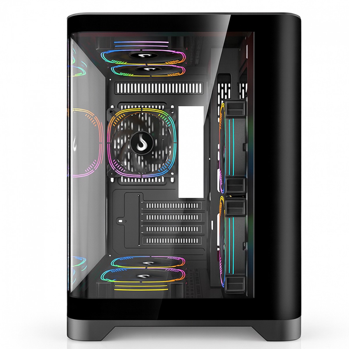 Gabinete Gamer Rise Mode Galaxy Curved, Mid Tower, Vidro Temperado, mATX, Sem Fonte, Sem Fan, Preto, RM-GA-GC-FB