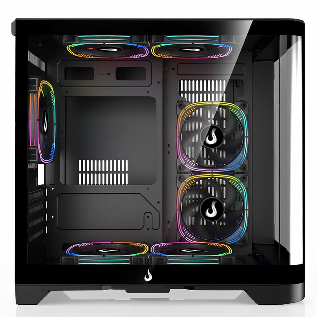 Gabinete Gamer Rise Mode Galaxy Curved, Mid Tower, Vidro Temperado, mATX, Sem Fonte, Sem Fan, Preto, RM-GA-GC-FB