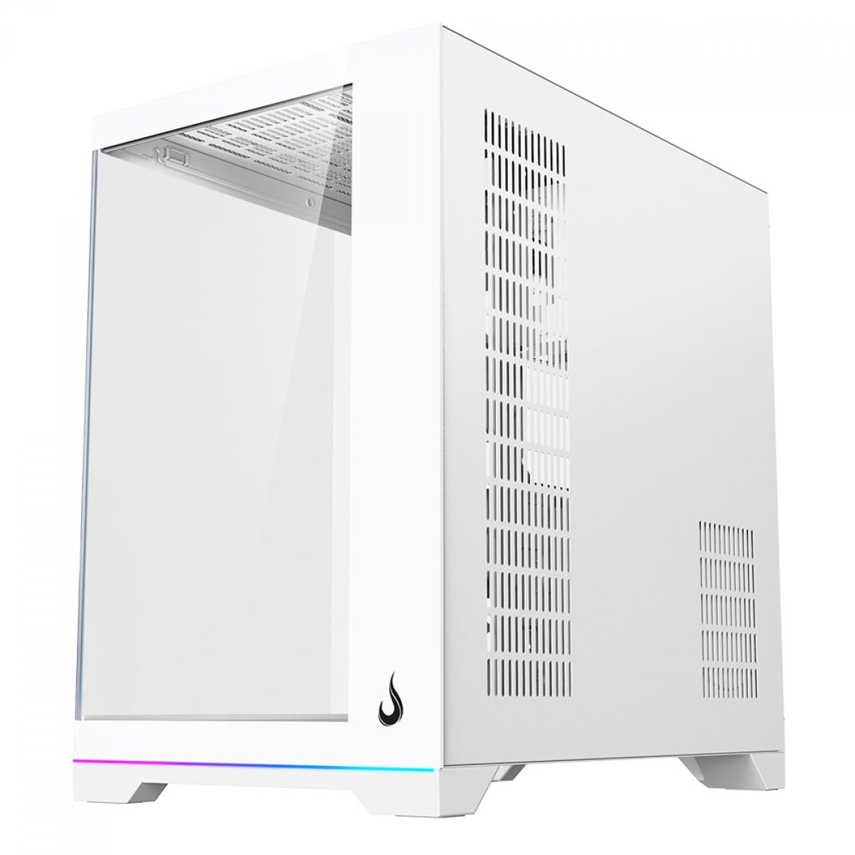 Gabinete Gamer Rise Mode Galaxy Glass Standard V2 Led ARGB, Mid Tower, Vidro Temperado, ATX, Sem Fonte, Com 10 Fans, Branco, RM-GA-GGSW2L-ARGB