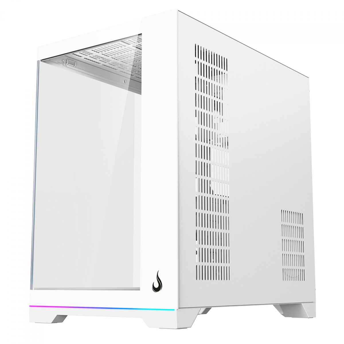 Gabinete Gamer Rise Mode Galaxy Glass Standard V2 Led ARGB, Mid Tower, Vidro Temperado, ATX, Sem Fonte, Sem Fan, Branco, RM-GA-GGST2L-FW