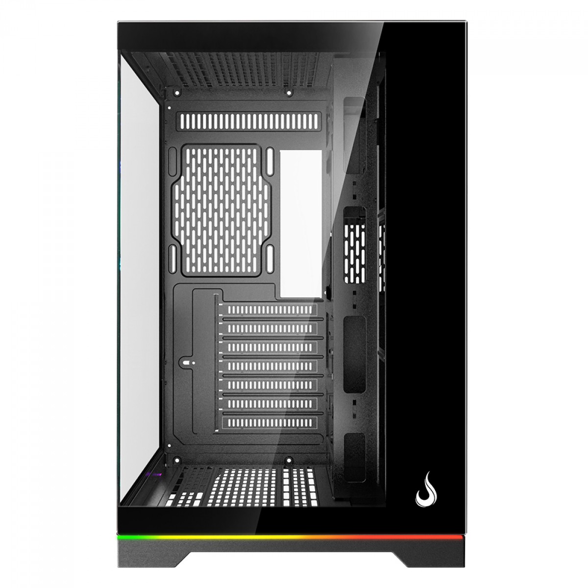 Gabinete Gamer Rise Mode Galaxy Glass Standard V2 Led ARGB, Mid Tower, Vidro Temperado, ATX, Sem Fonte, Sem Fan, Preto, RM-GA-GGST2L-FB