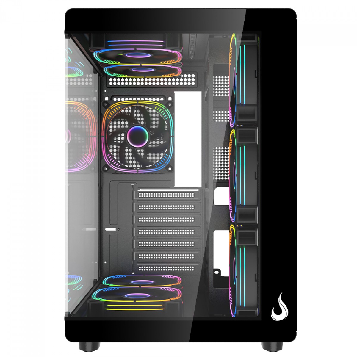 Gabinete Gamer Rise Mode Galaxy Glass X, Mid Tower, Vidro Temperado, mATX, Sem Fonte, Sem Fan, Preto, RM-GA-GGX-FB