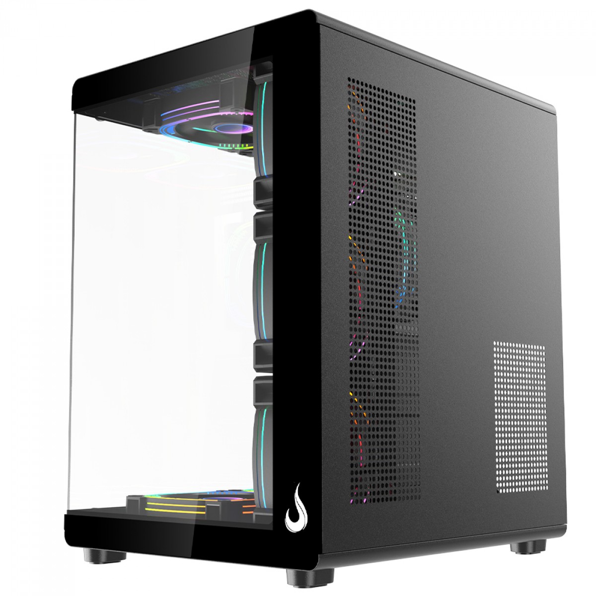 Gabinete Gamer Rise Mode Galaxy Glass X, Mid Tower, Vidro Temperado, mATX, Sem Fonte, Sem Fan, Preto, RM-GA-GGX-FB