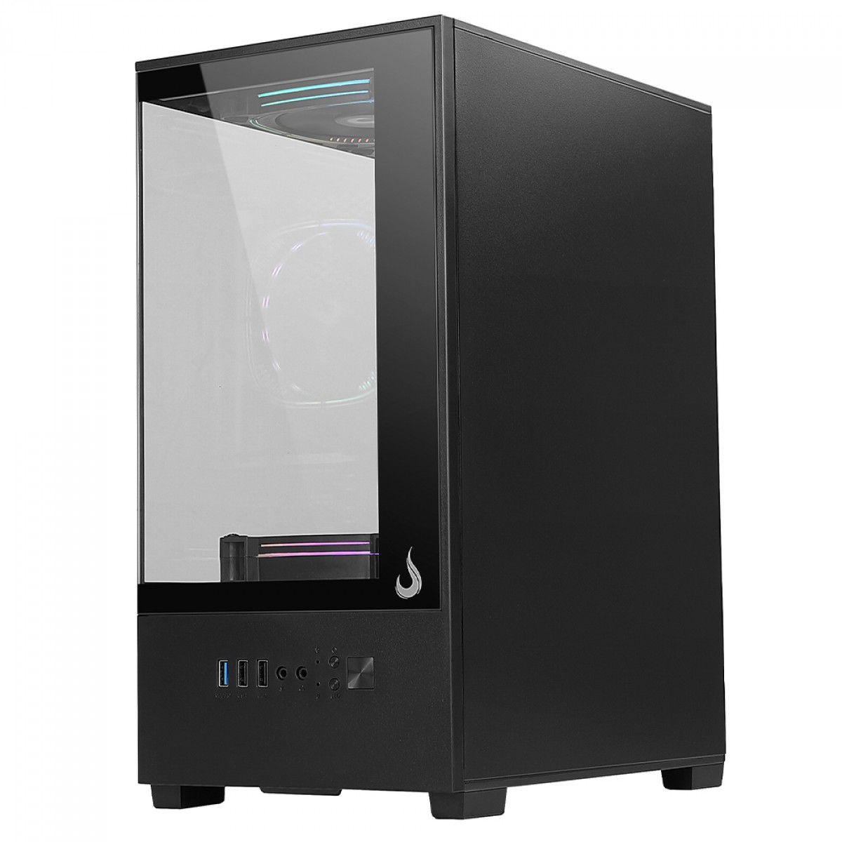 Gabinete Gamer Rise Mode Prisma Glass 01, Mid Tower, Vidro Temperado, mATX, Sem Fonte, Sem Fan, Preto, RM-CA-PRS-01-FB