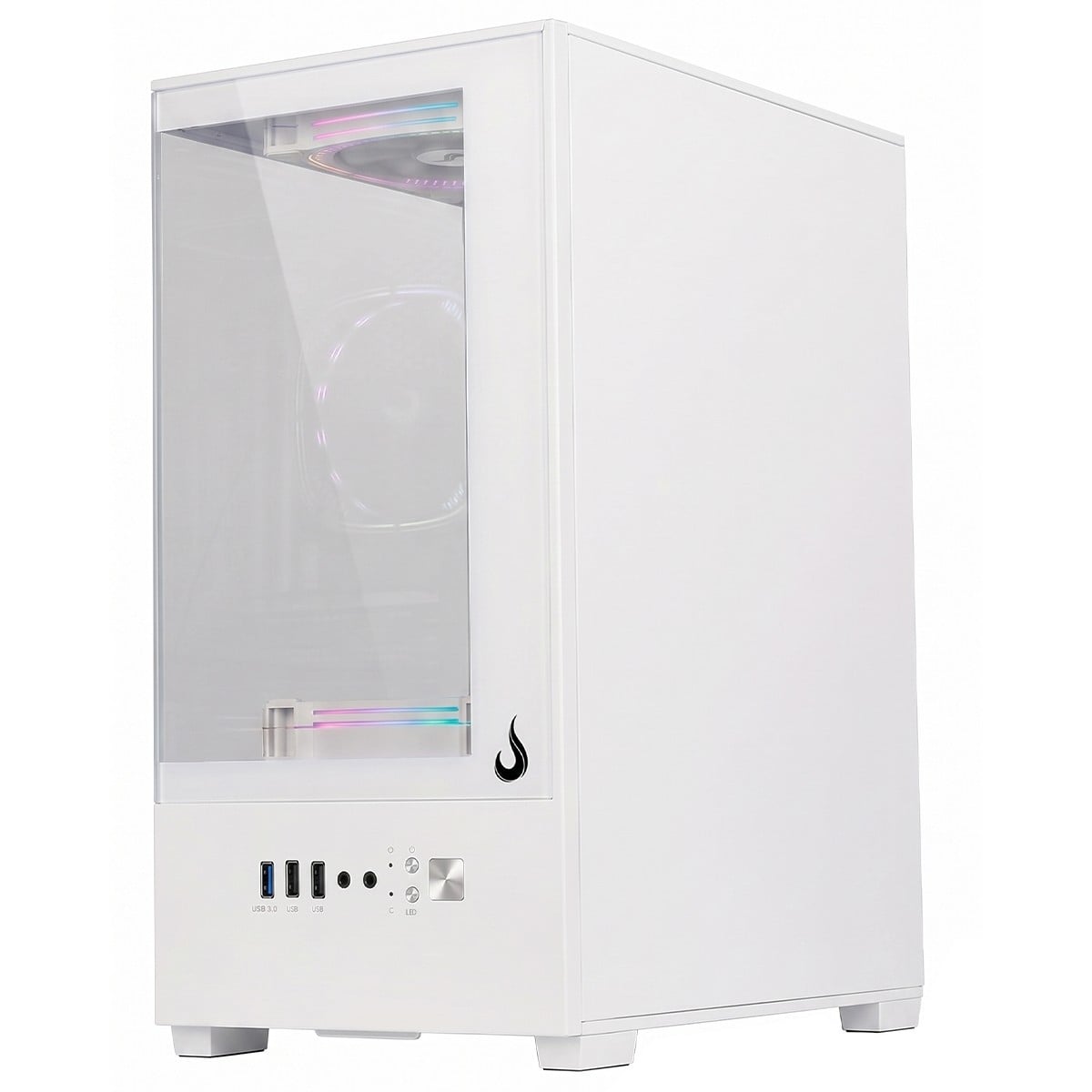 Gabinete Gamer Rise Mode Prisma Glass 01 White, Mid Tower, Vidro Temperado, mATX, Sem Fonte, Sem Fan, Branco, RM-CA-PRS-01-FW