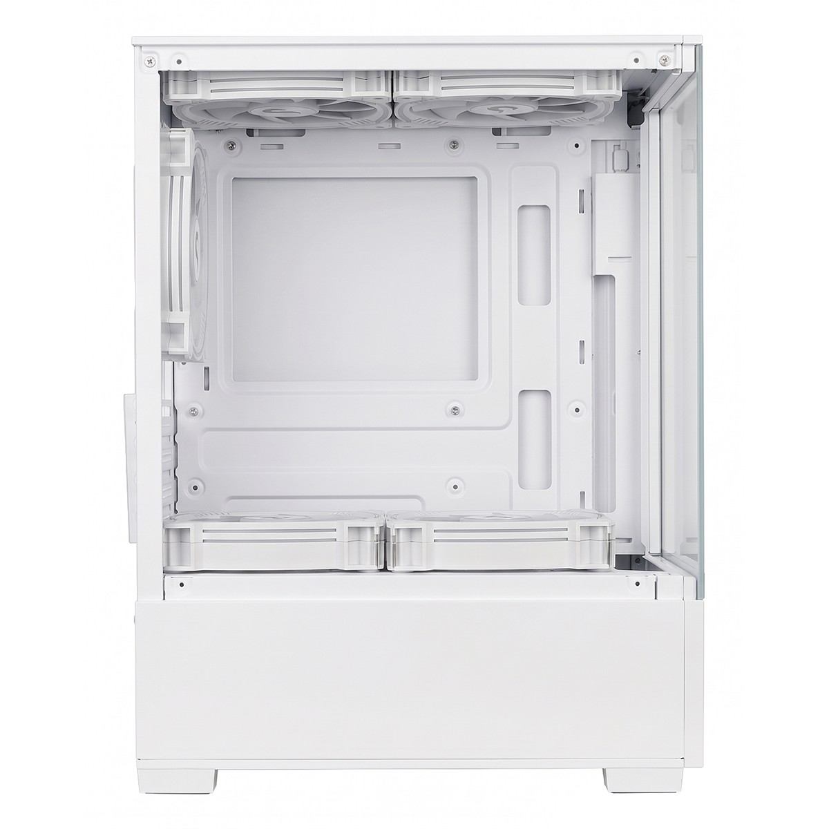 Gabinete Gamer Rise Mode Prisma Glass 01 White, Mid Tower, Vidro Temperado, mATX, Sem Fonte, Sem Fan, Branco, RM-CA-PRS-01-FW