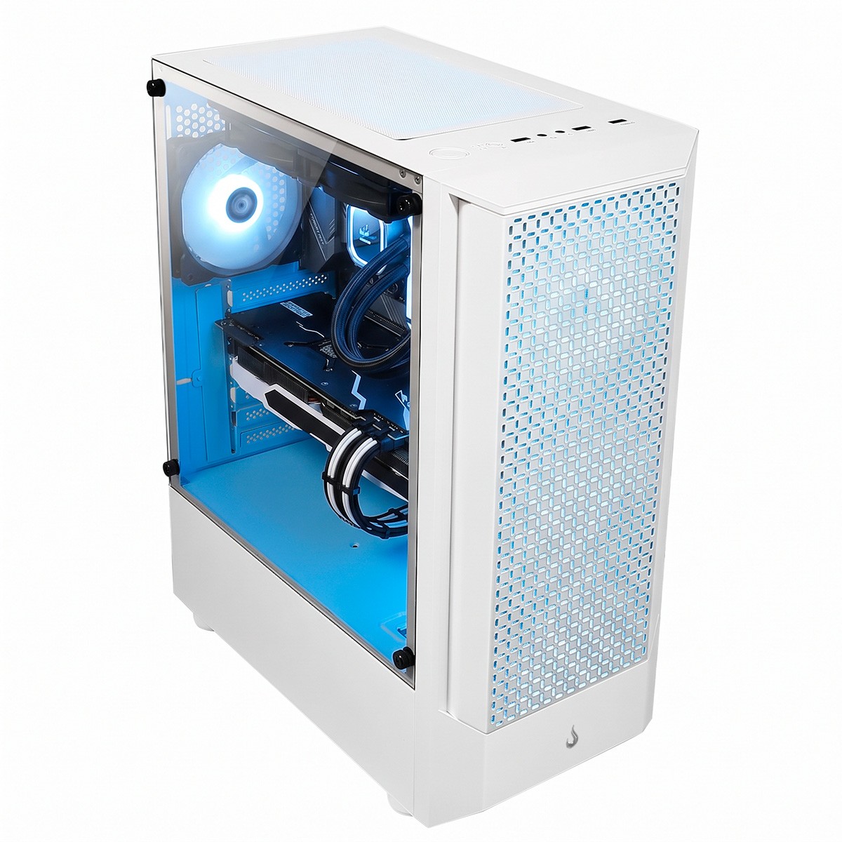 Gabinete Gamer Rise Mode Wave, Mid Tower, Vidro Temperado, ATX, Sem Fonte, Com 3 Fans, Branco, RM-WA-BW-ARGB