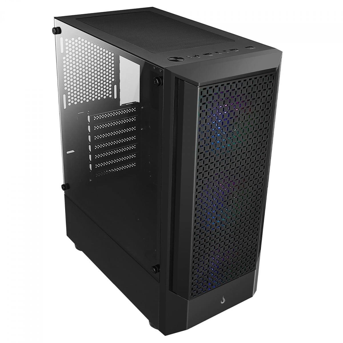 Gabinete Gamer Rise Mode Wave, Mid Tower, Vidro Temperado, ATX, Sem Fonte, Com 3 Fans, Preto, RM-WA-FB-ARGB