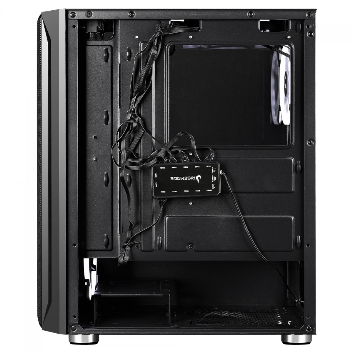 Gabinete Gamer Rise Mode Z03 Glass, Mid Tower, Vidro Temperado, ATX, Sem Fonte, Sem Fan, Preto, RM-Z03-03-FB