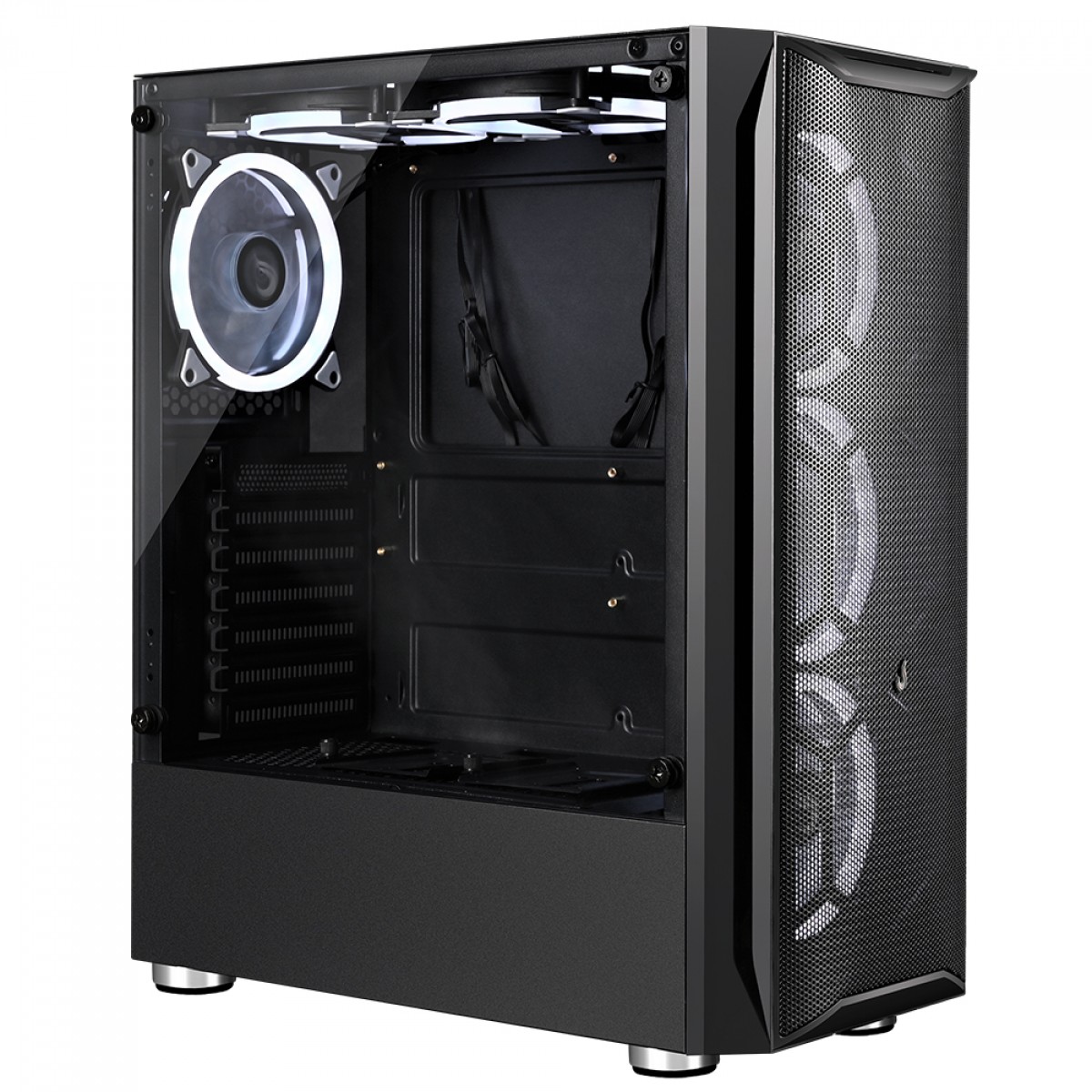 Gabinete Gamer Rise Mode Z03 Glass, Mid Tower, Vidro Temperado, ATX, Sem Fonte, Sem Fan, Preto, RM-Z03-03-FB