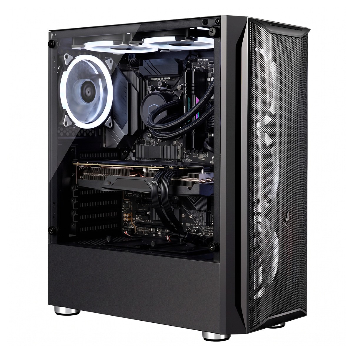 Gabinete Gamer Rise Mode Z03 Glass, Mid Tower, Vidro Temperado, ATX, Sem Fonte, Sem Fan, Preto, RM-Z03-03-FB