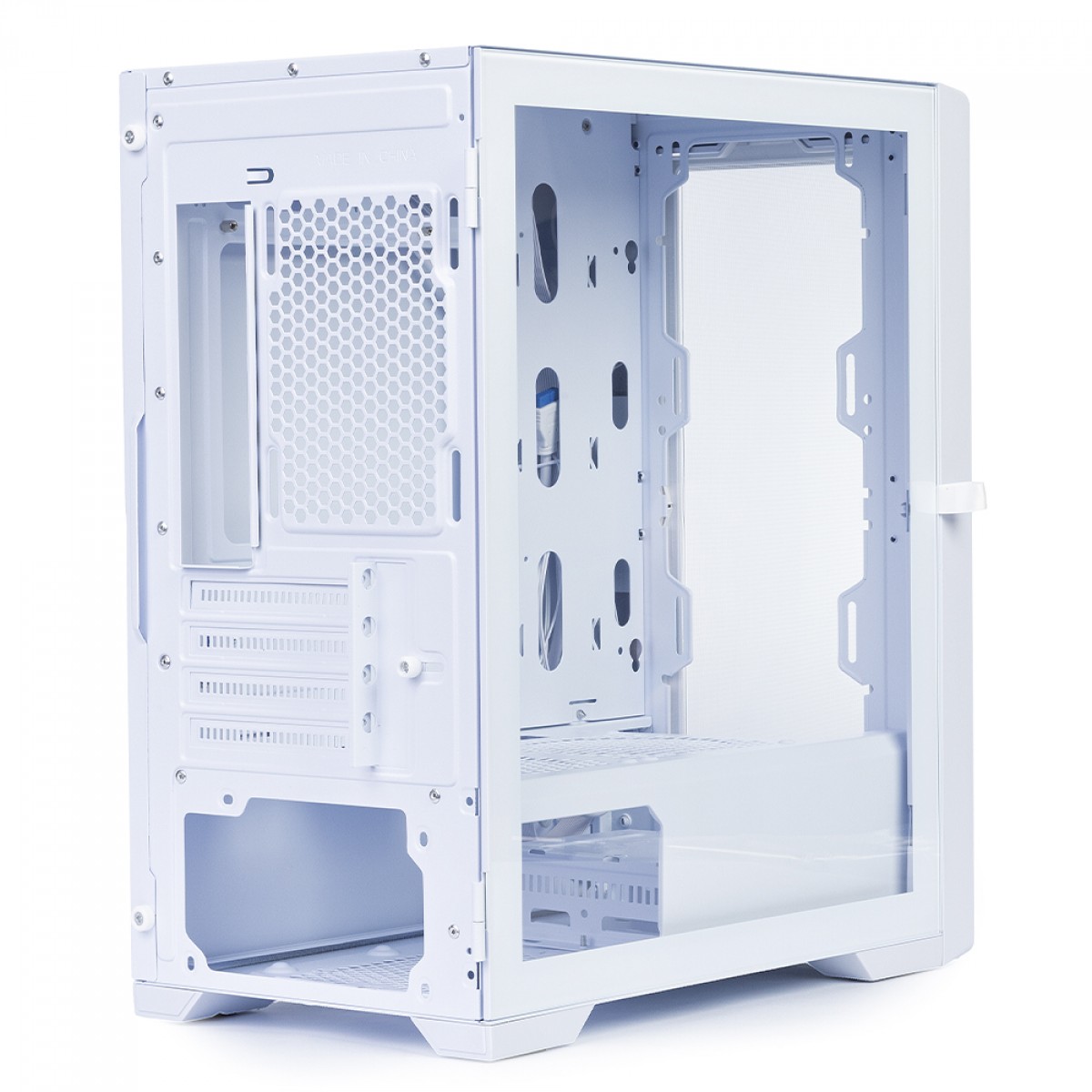 Gabinete Gamer Round5 Astra White, Mid Tower, Lateral de Vidro, mATX, Sem Fans, Branco, R5-ASTRA-W-2186