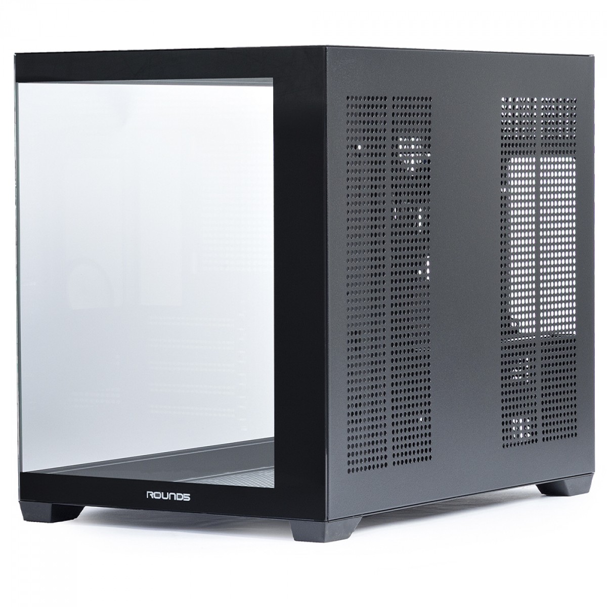 Gabinete Gamer Round5 Blast Black, Aquário, Mini Tower, Lateral de Vidro, mATX, Sem Fans, Preto, R5-BLAST-B-2187