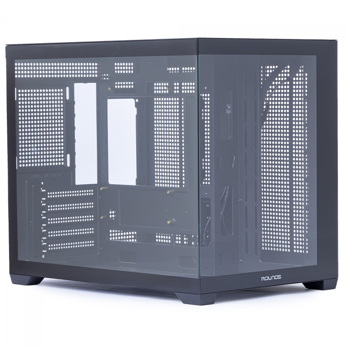Gabinete Gamer Round5 Blast Black, Aquário, Mini Tower, Lateral de Vidro, mATX, Sem Fans, Preto, R5-BLAST-B-2187