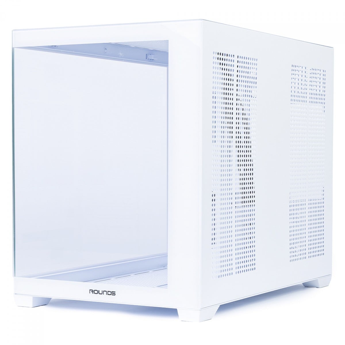 Gabinete Gamer Round5 Blast White, Aquário, Mini Tower, Lateral de Vidro, mATX, Sem Fans, Branco, R5-BLAST-W-2188