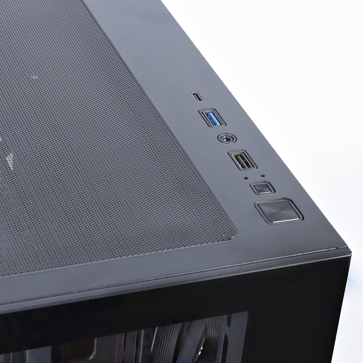 Gabinete Gamer Round5 Genos Black, Aquário, Mid Tower, Lateral de Vidro, ATX, Sem Fans, Preto, R5-GENOS-B-2189