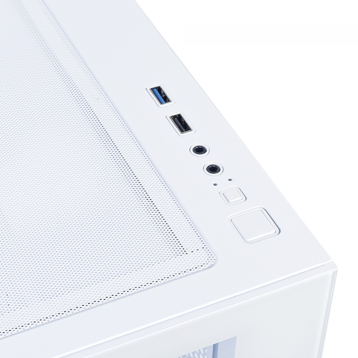 Gabinete Gamer Round5 Genos White, Aquário, Mid Tower, Lateral de Vidro, ATX, Sem Fans, Branco, R5-GENOS-W-2190