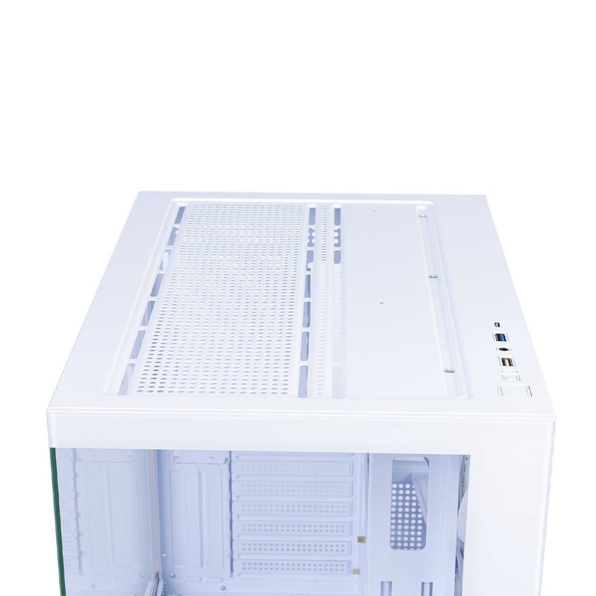 Gabinete Gamer Round5 Genos White, Aquário, Mid Tower, Lateral de Vidro, ATX, Sem Fans, Branco, R5-GENOS-W-2190