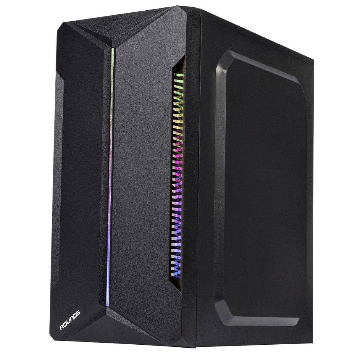 Gabinete Gamer Round5 Mants Black, Mini Tower, Lateral de Vidro, mATX, Sem Fans, Preto, R5-MANTS-B-2178