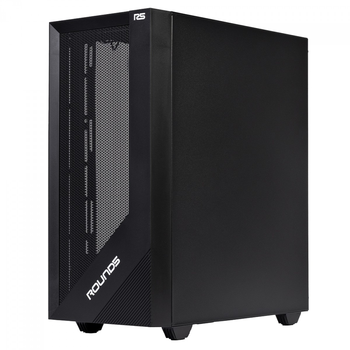 Gabinete Gamer Round5 Syndra Black, Mid Tower, Lateral de Vidro, ATX, Sem Fans, Preto, R5-SYNDRA-B-2183