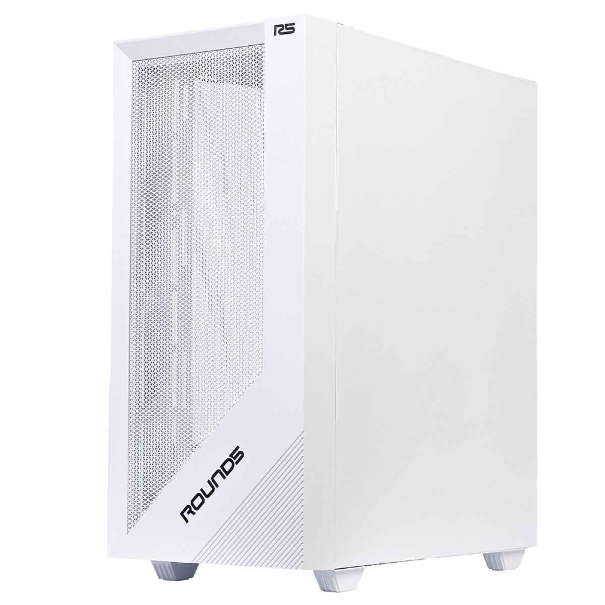 Gabinete Gamer Round5 Syndra White, Mid Tower, Lateral de Vidro, ATX, Sem Fans, Branco, R5-SYNDRA-W-2184
