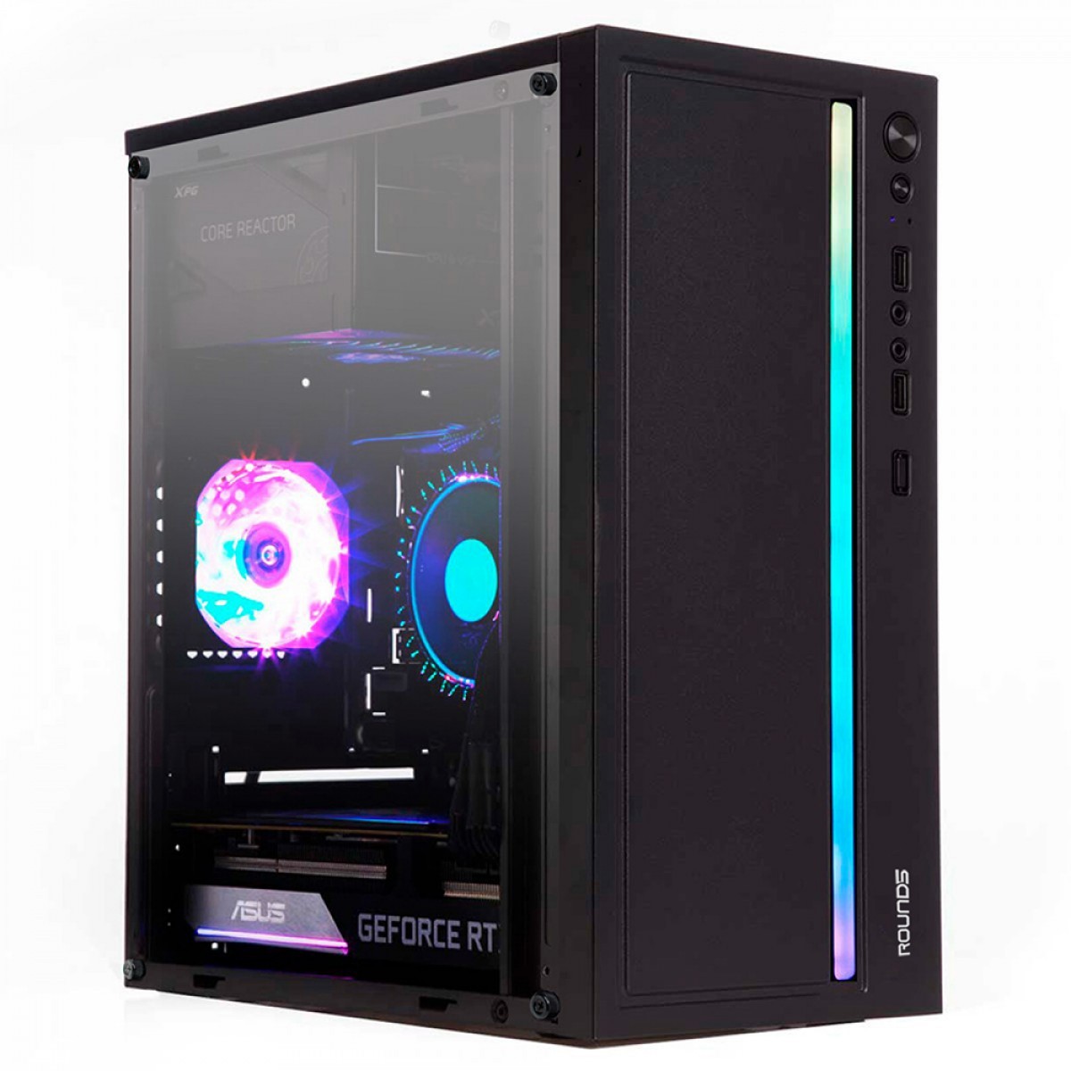 Gabinete Gamer Round5 Viper Black, Mini Tower, Lateral de Vidro, mATX, Sem Fans, Preto, R5-VIPER-B-2179