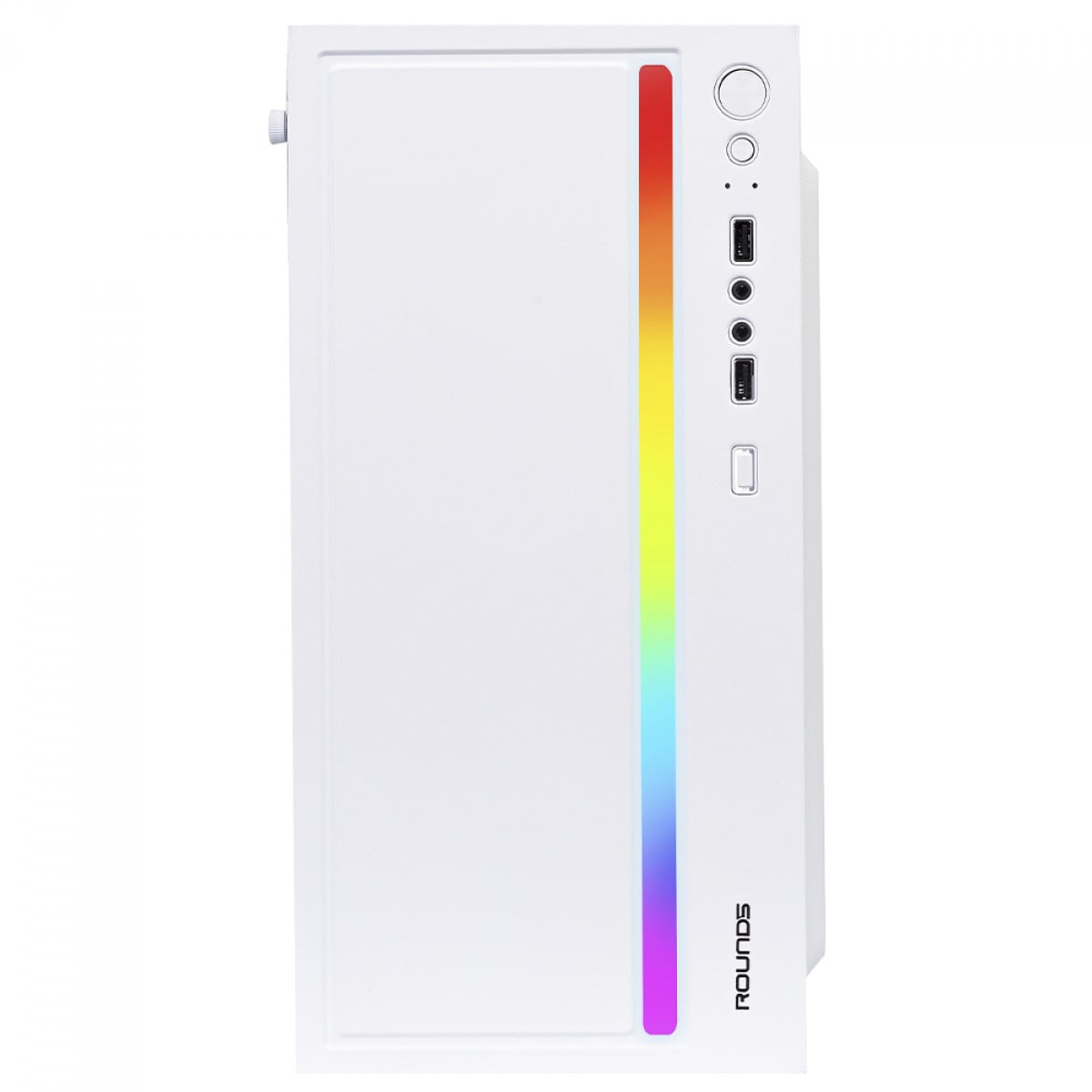 Gabinete Gamer Round5 Viper White, Mini Tower, Lateral de Vidro, mATX, Sem Fans, Branco, R5-VIPER-W-2180
