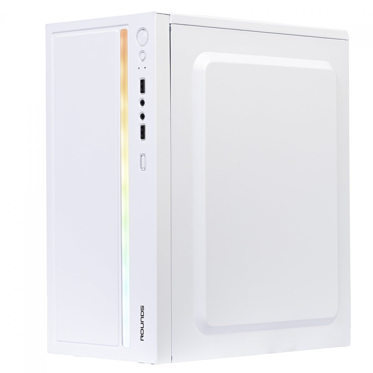 Gabinete Gamer Round5 Viper White, Mini Tower, Lateral de Vidro, mATX, Sem Fans, Branco, R5-VIPER-W-2180