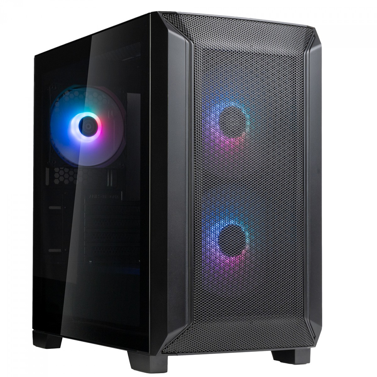 Gabinete Gamer Silverstone Fara 312X, Mid Tower, Vidro Temperado, M-ATX, Com 3 Fans ARGB, Preto, SST-FA312X-BG - Open Box