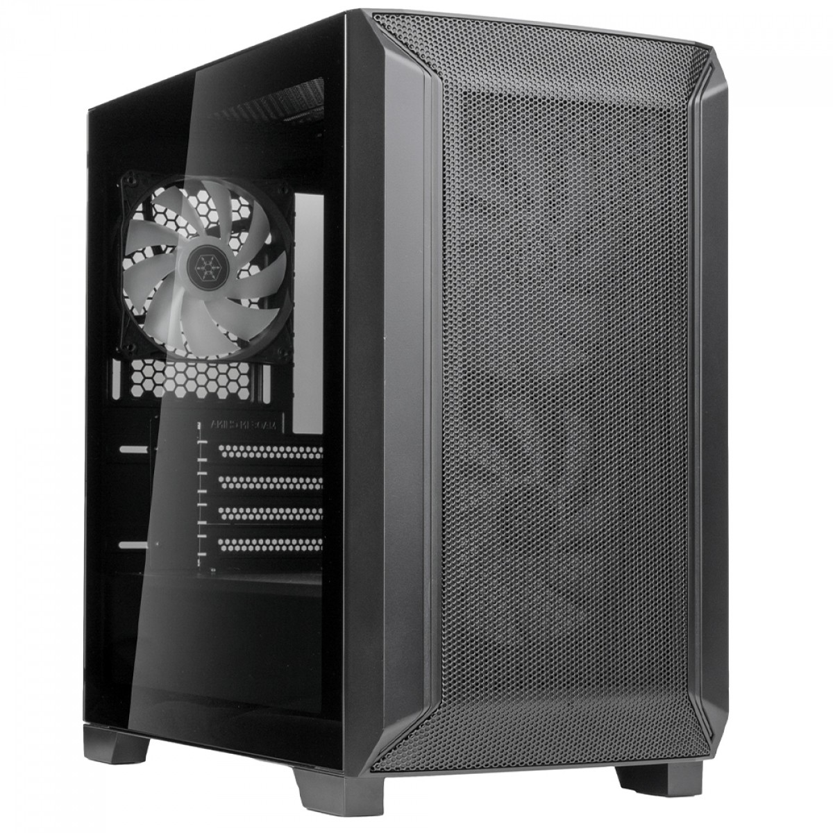 Gabinete Gamer Silverstone Fara 312X, Mid Tower, Vidro Temperado, M-ATX, Com 3 Fans ARGB, Preto, SST-FA312X-BG - Open Box