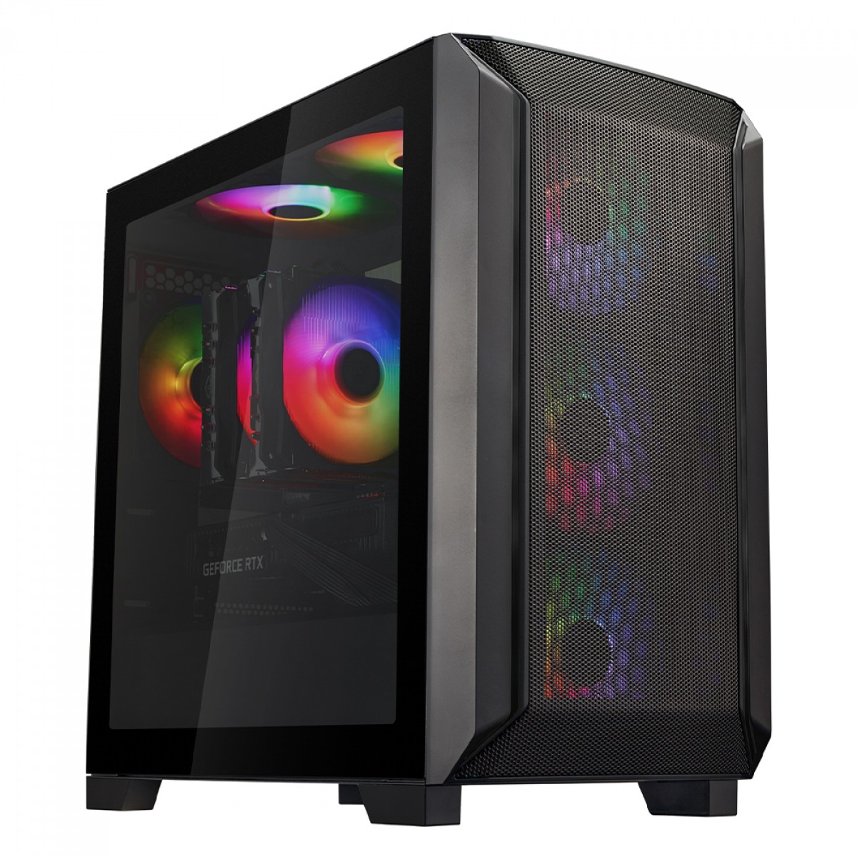 Gabinete Gamer Silverstone Fara 312X, Mid Tower, Vidro Temperado, M-ATX, Com 3 Fans ARGB, Preto, SST-FA312X-BG - Open Box