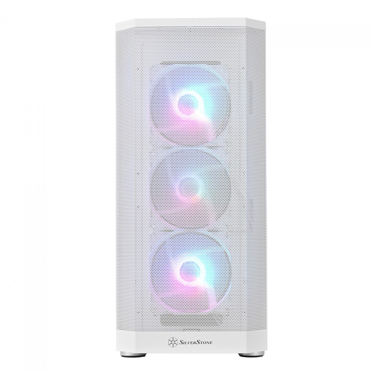 Gabinete Gamer SilverStone Fara 514X, ARGB, Mid Tower, Vidro Temperado, ATX, Com 4 Fans, Branco, SST-FA514X-WG