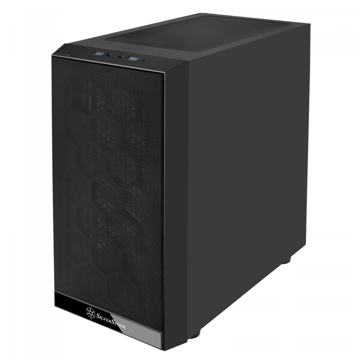 Gabinete Gamer SilverStone PS15 Pro, Mini Tower, Vidro Temperado, Black, Sem fonte, Com 3 Fans, SST-PS15B-PRO