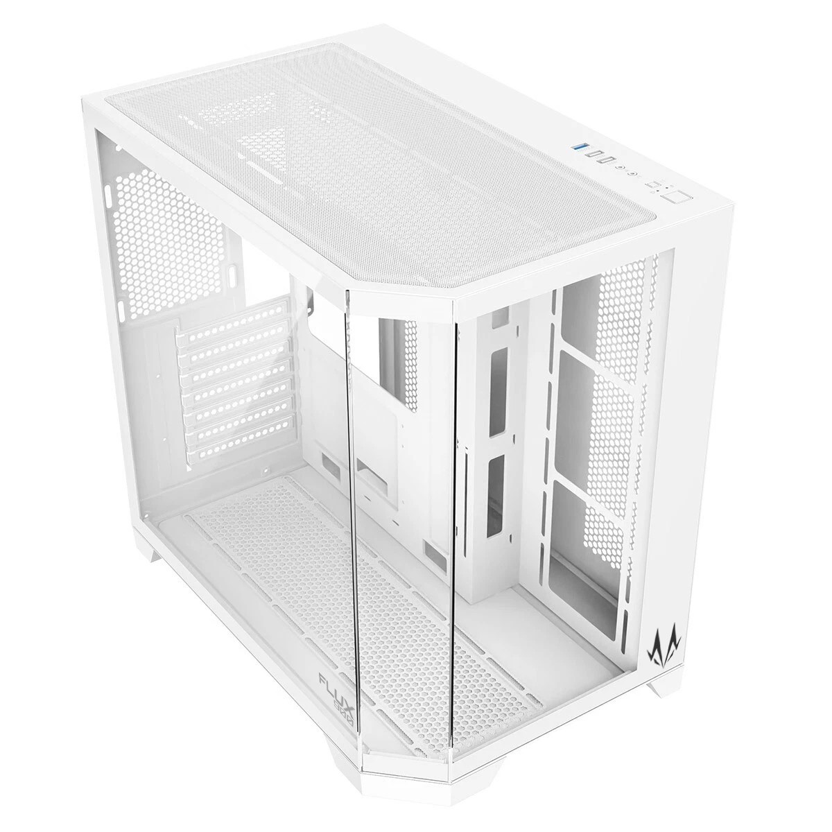 Gabinete Gamer Spectrum FLUX 900, Mid Tower, Vidro Temperado, ATX, Com 10 Fans, Sem Fonte, Branco, SM-CS-FLX90FAW10F