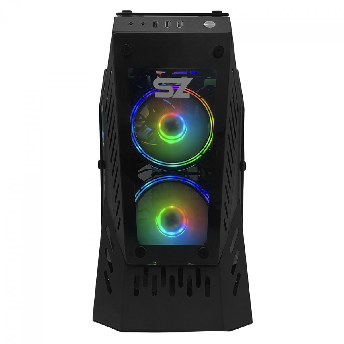 Gabinete Gamer Storm-Z Anxious, Mid Tower, Vidro Temperado, E-ATX, Black, Sem Fonte, Sem Fan, GABSZANXIOUS