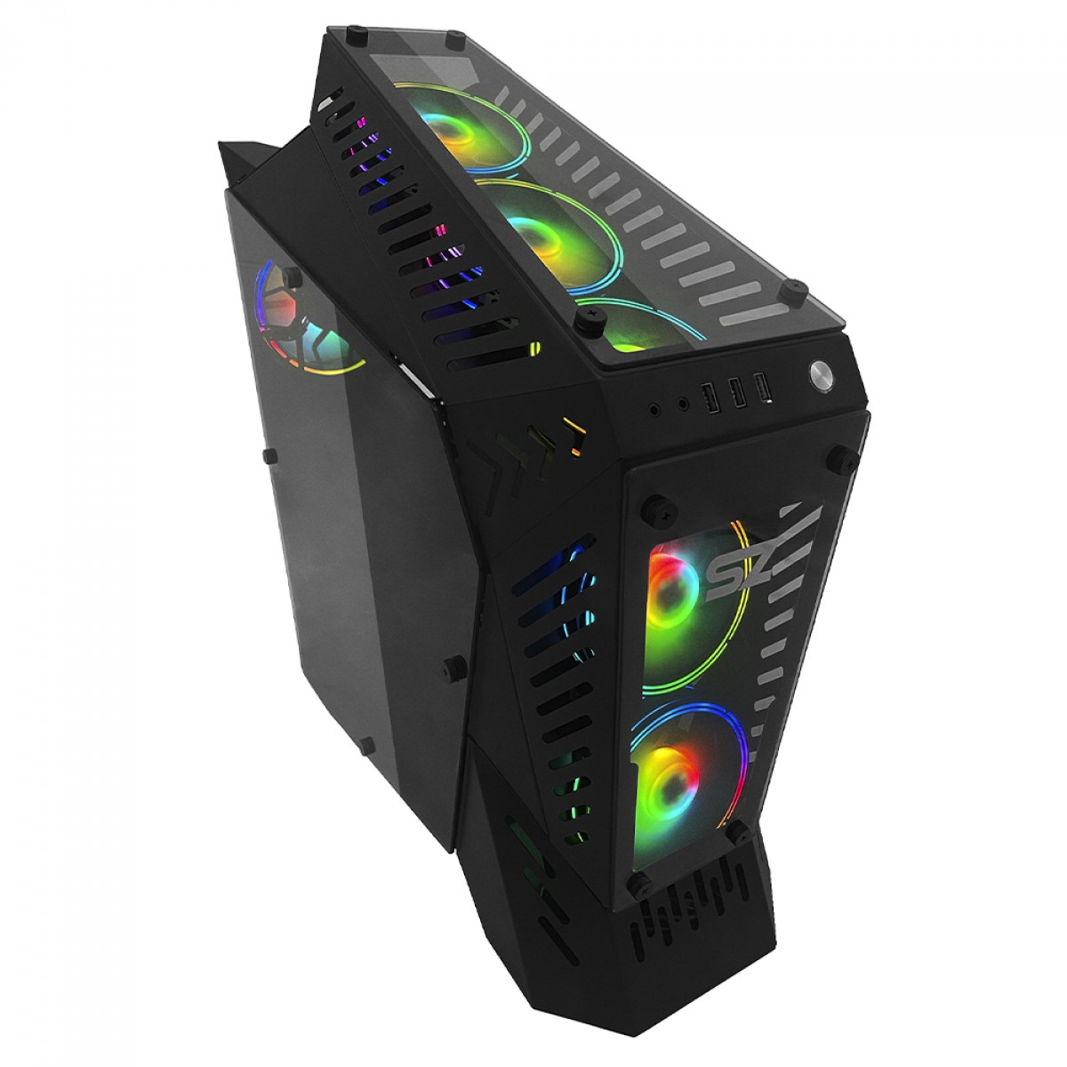 Gabinete Gamer Storm-Z Anxious, Mid Tower, Vidro Temperado, E-ATX, Black, Sem Fonte, Sem Fan, GABSZANXIOUS
