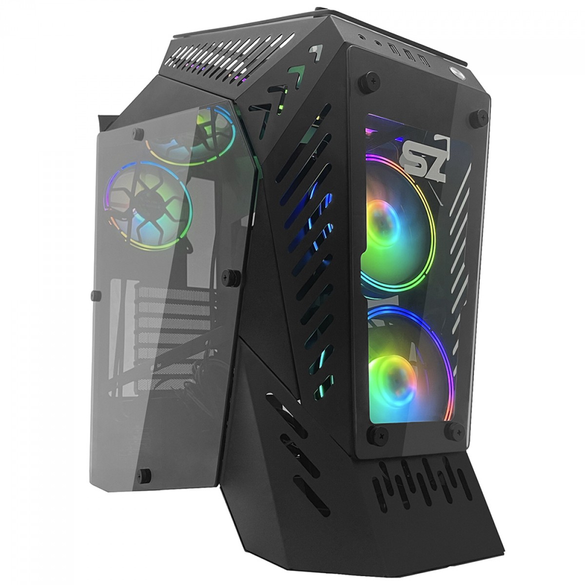 Gabinete Gamer Storm-Z Anxious, Mid Tower, Vidro Temperado, E-ATX, Black, Sem Fonte, Sem Fan, GABSZANXIOUS