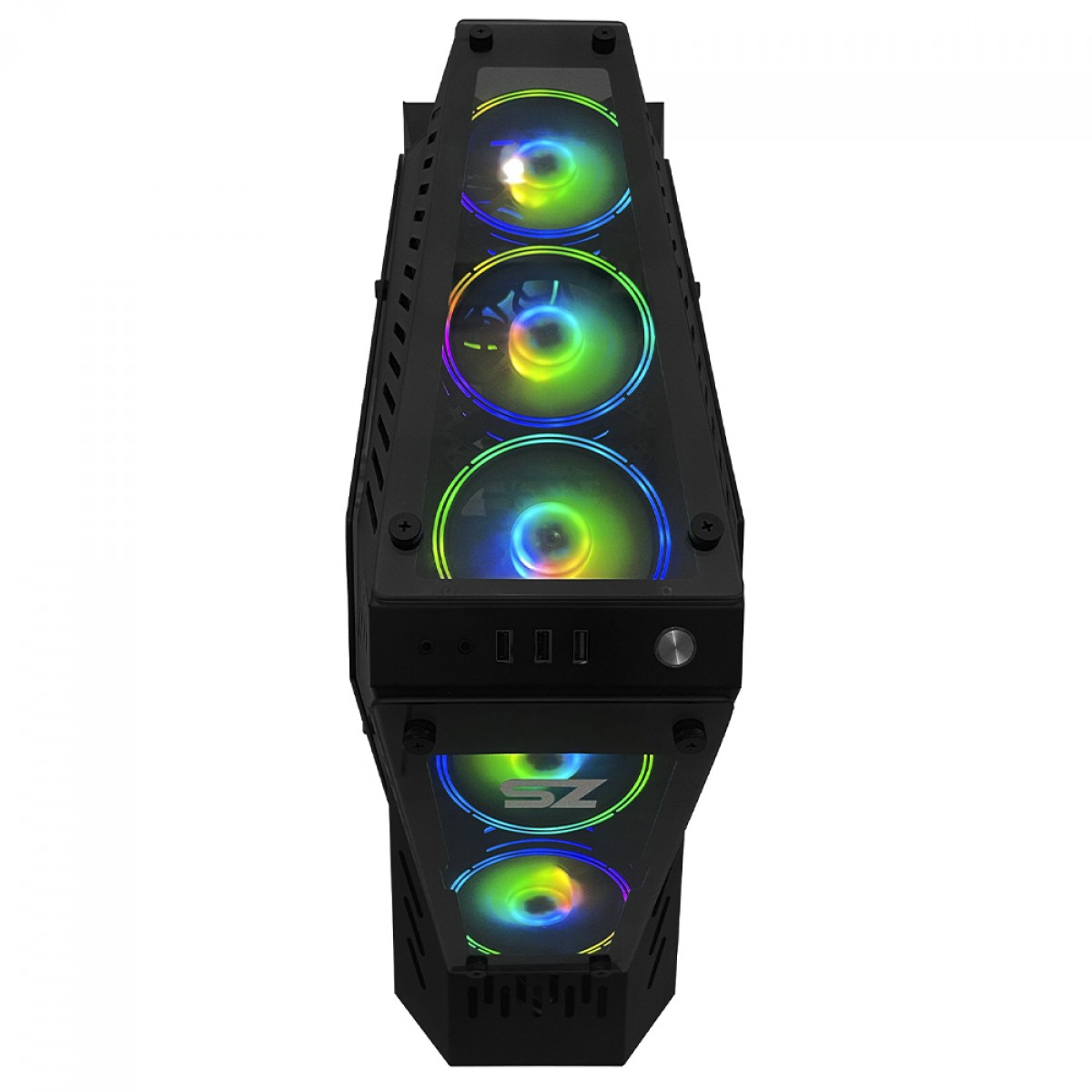 Gabinete Gamer Storm-Z Anxious, Mid Tower, Vidro Temperado, E-ATX, Black, Sem Fonte, Sem Fan, GABSZANXIOUS