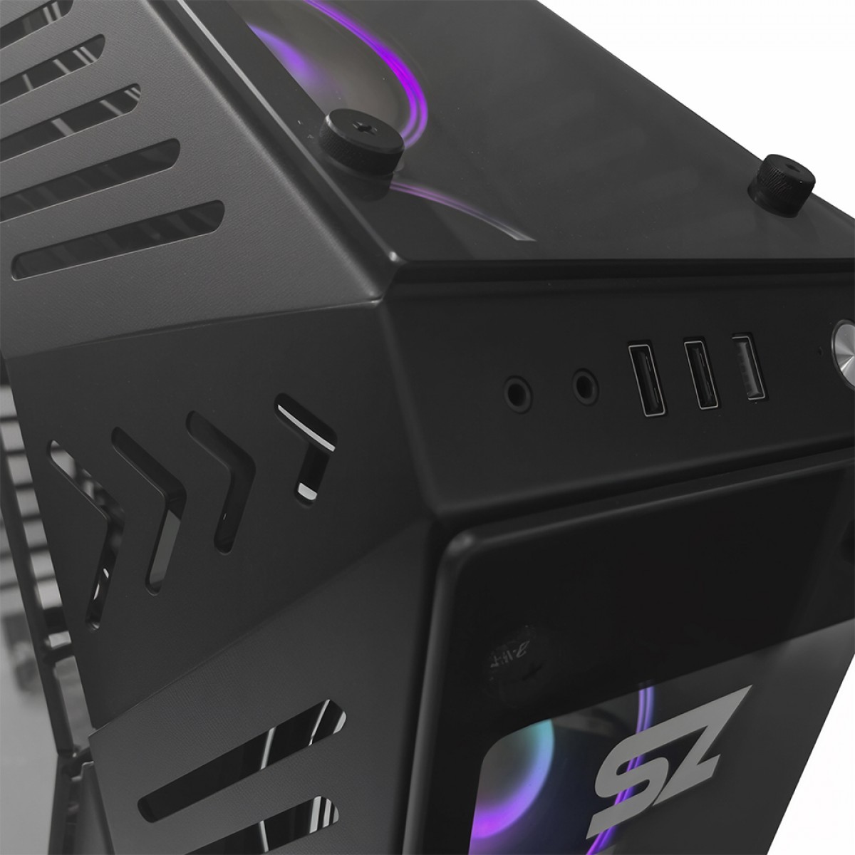 Gabinete Gamer Storm-Z Anxious, Mid Tower, Vidro Temperado, E-ATX, Black, Sem Fonte, Sem Fan, GABSZANXIOUS