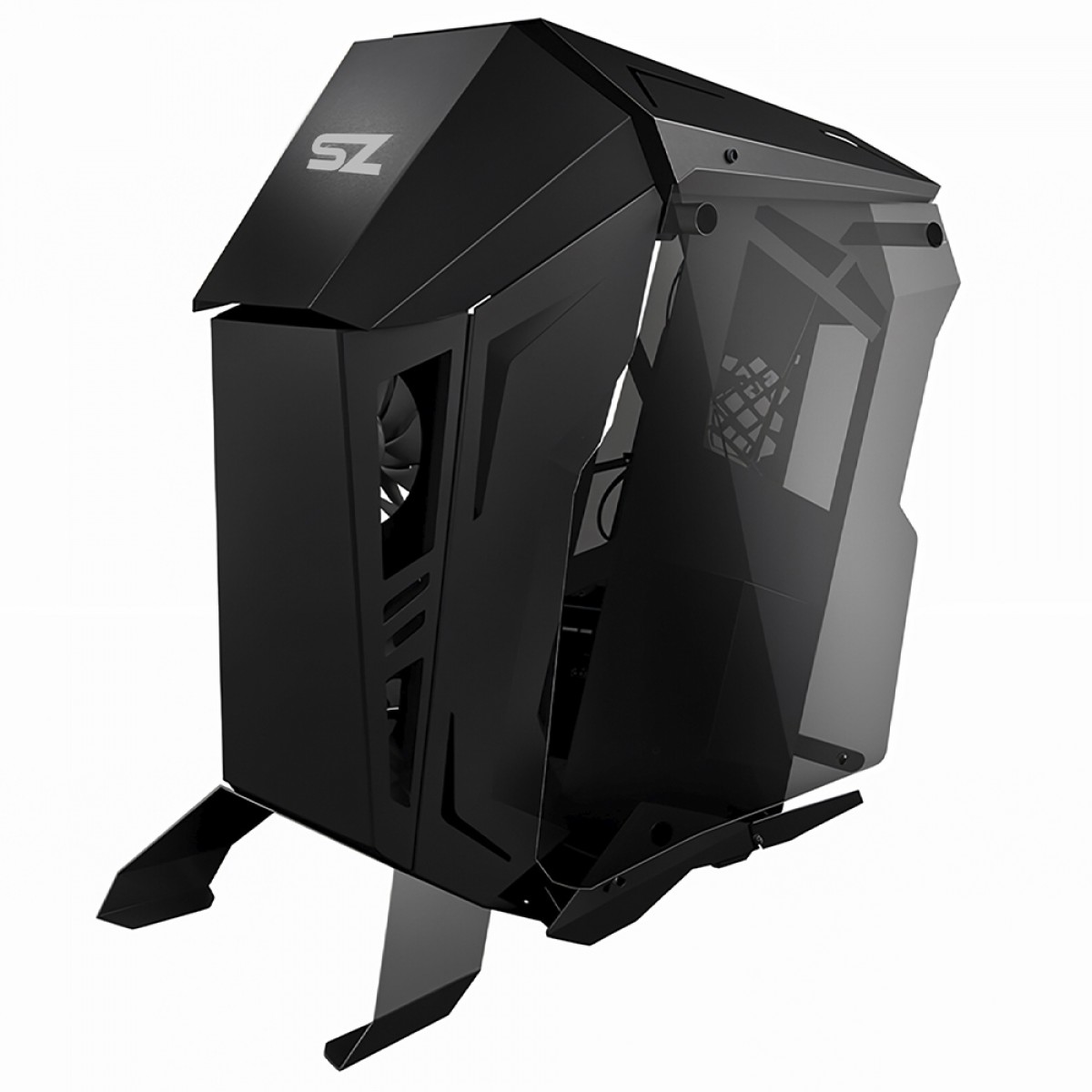 Gabinete Gamer Storm-Z Sharp, Mid Tower, Vidro Temperado, E-ATX, Black, Sem Fonte, Sem Fan, GABSZSHARP