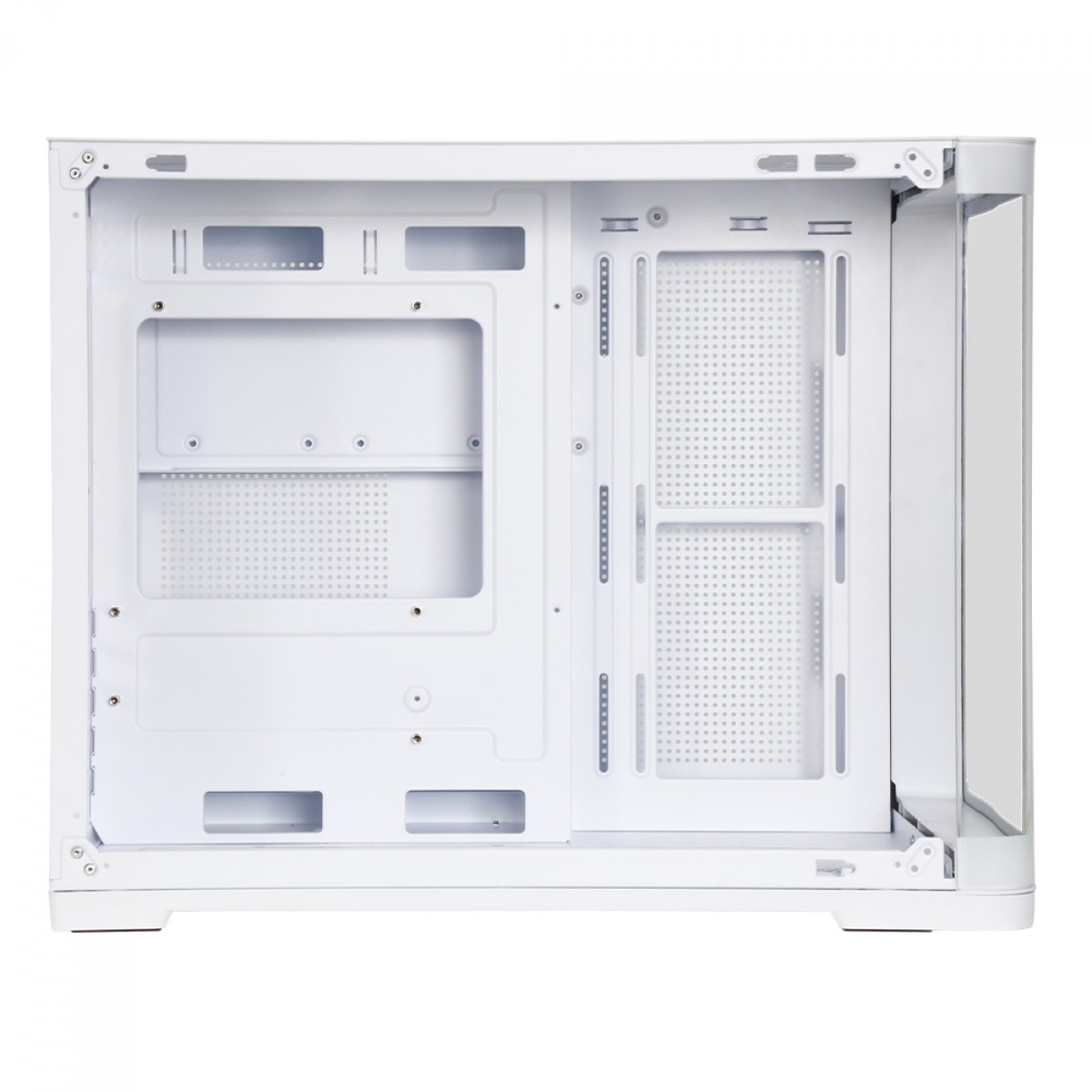 Gabinete Gamer SuperFrame Black Noir, Aquário, Mid Tower, Vidro Temperado, M-ATX, Branco, Sem Fonte, Com 3 Fans ARGB, SF-CS-BNMAW3F