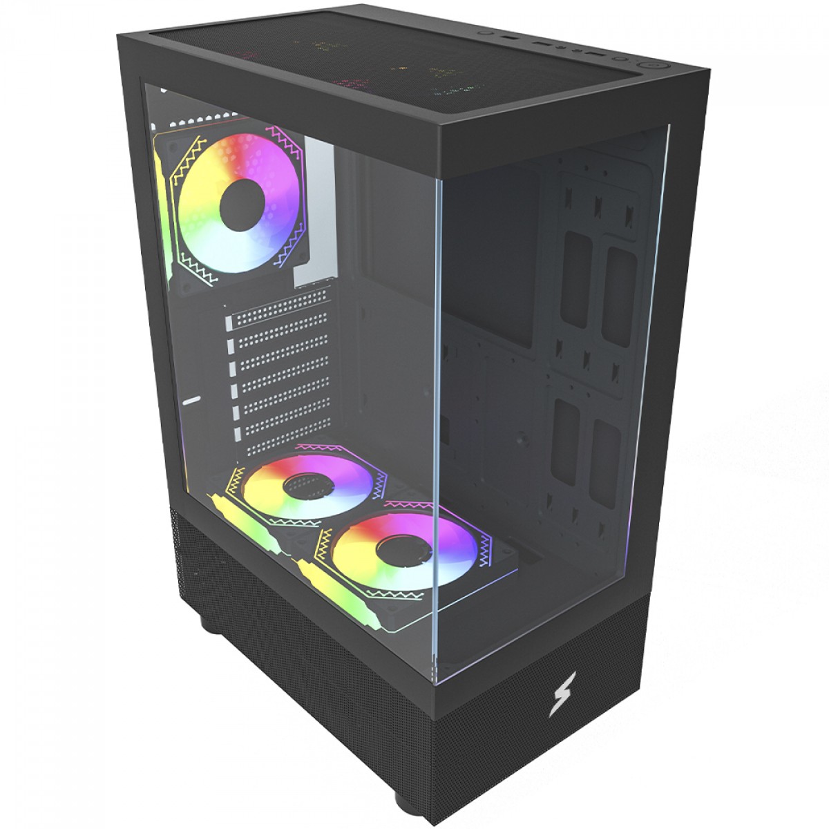 Gabinete Gamer SuperFrame Boreas, Mid Tower, Vidro Temperado, ATX, Com 3 Fans ARGB, Preto, SFGB-BOREAS-3
