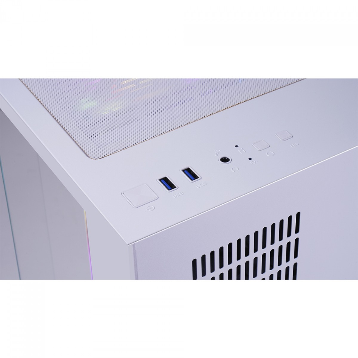 Gabinete Gamer SuperFrame Cristal, Mid Tower, Vidro Temperado, ATX, Com 4 Fans ARGB, Branco, SF-CS-CTMAW4F 