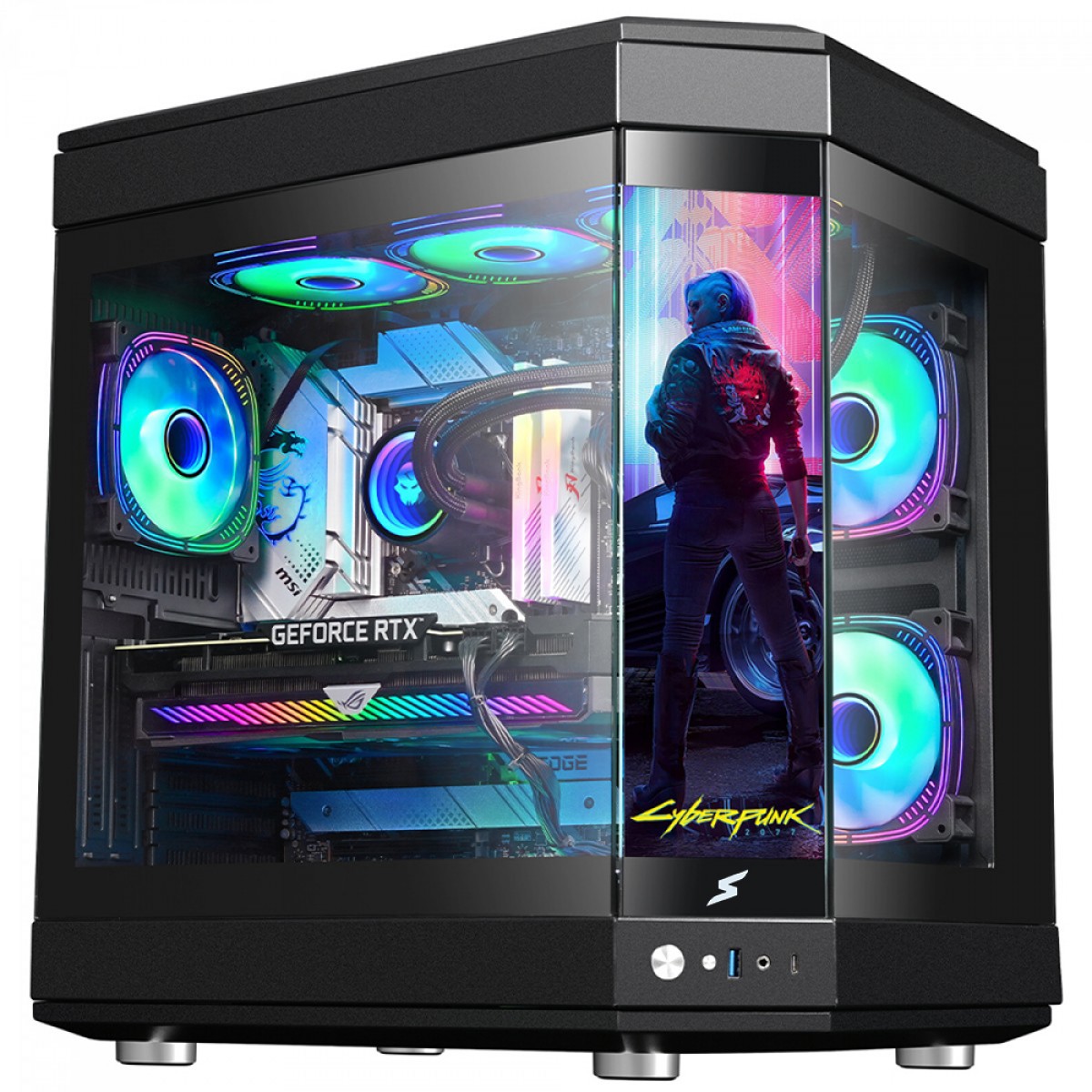 Gabinete Gamer SuperFrame Cube Magic, Mid Tower, Vidro Temperado ...