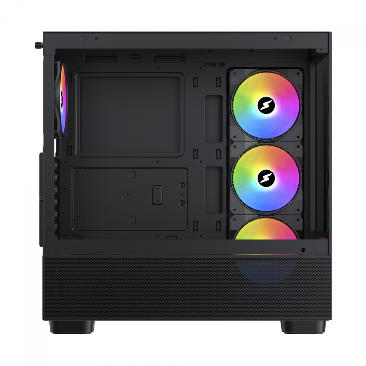 Gabinete Gamer SuperFrame Detonator, Black, Mid Tower, Vidro Temperado, E-ATX, Sem Fonte, Com 4 Fans