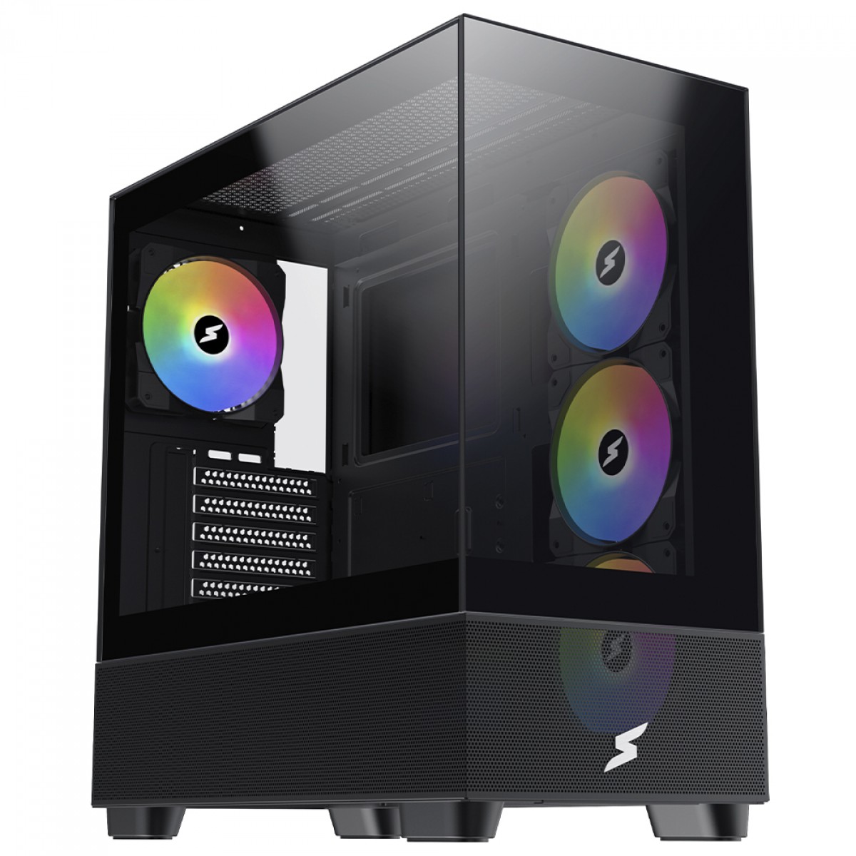 Gabinete Gamer SuperFrame Detonator, Black, Mid Tower, Vidro Temperado ...