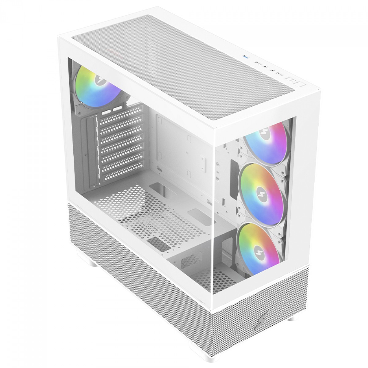 Gabinete Gamer SuperFrame Detonator, White, Mid Tower, Vidro Temperado, E-ATX, Sem Fonte, Com 4 Fans